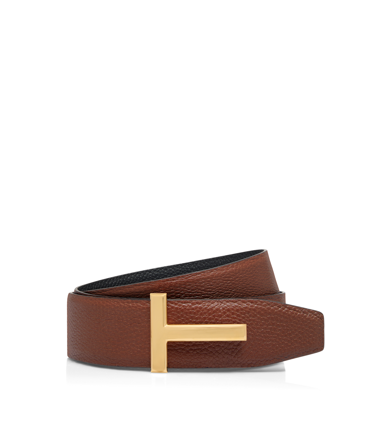 GRAIN LEATHER T ICON BELT image number 0