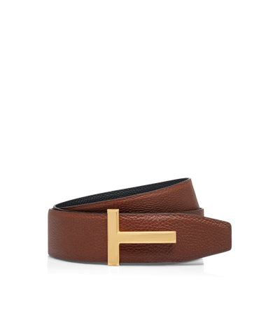 GRAIN LEATHER T ICON BELT image number 0