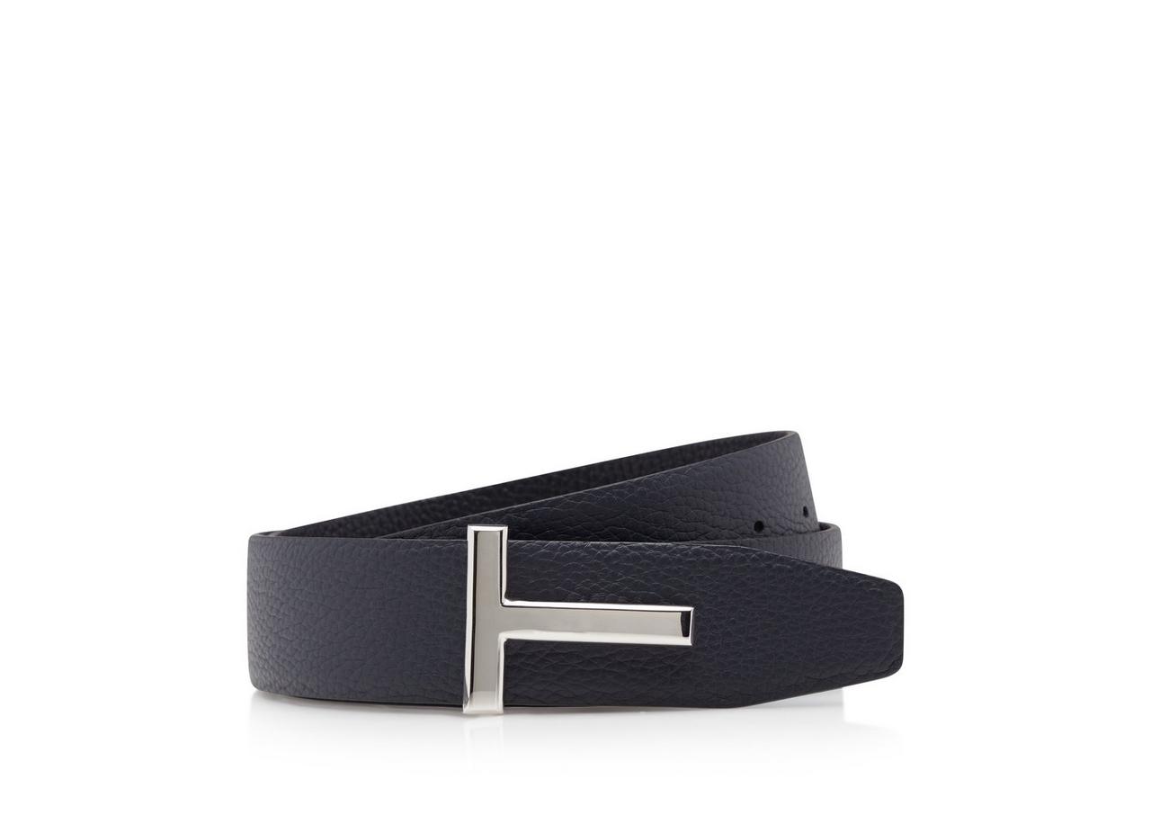 Reversible Belt Man or Woman Luxury in Leather Blue & Black | Delage