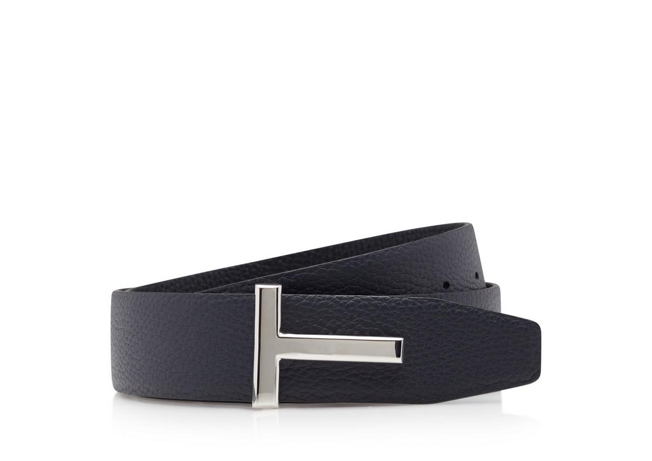 SOFT GRAIN LEATHER T ICON BELT image number 0