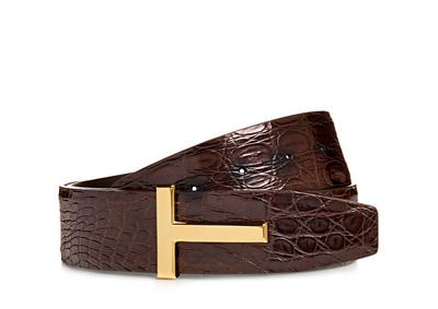 GOLD CROCODILE ICON BELT image number 0