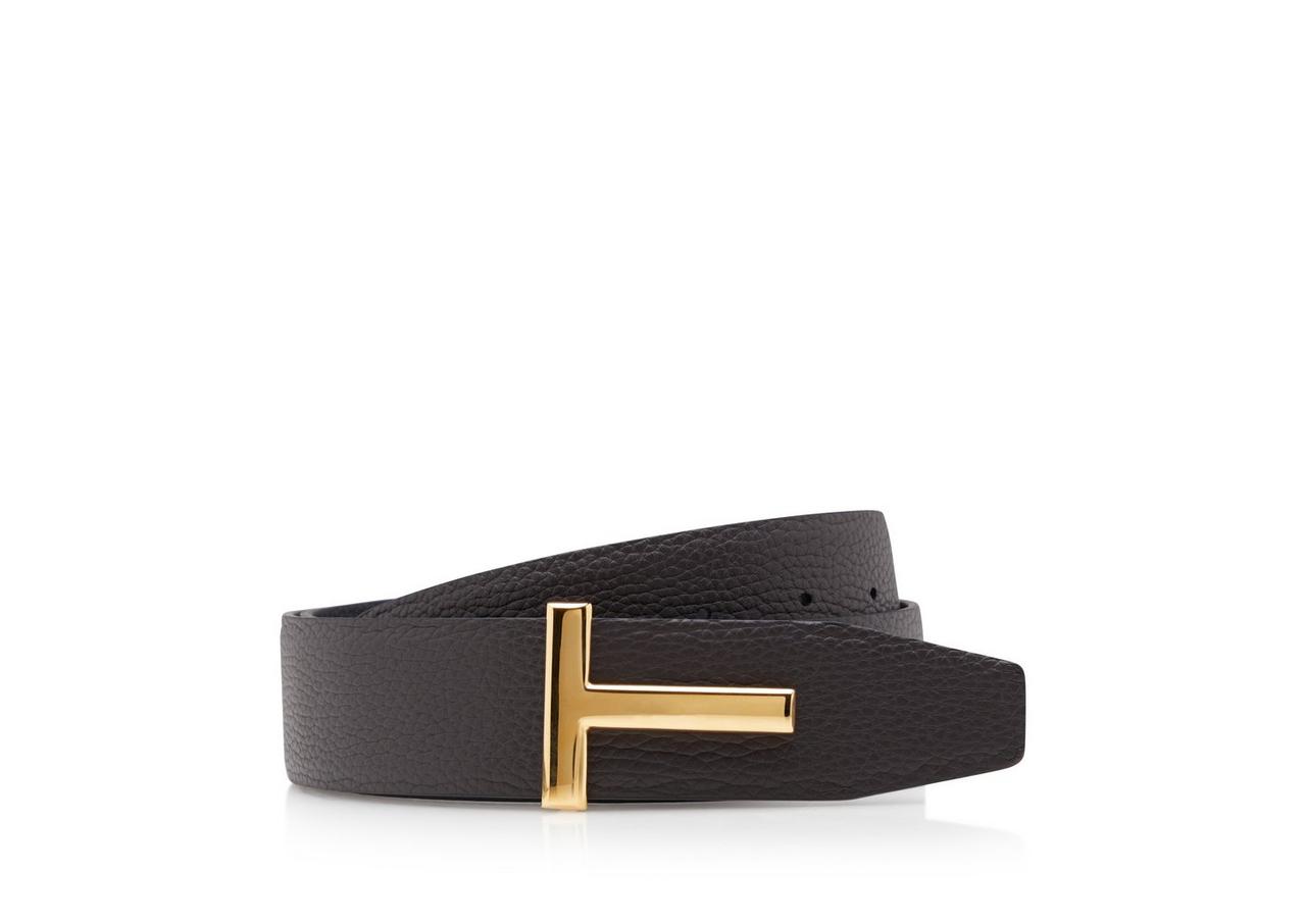 GRAIN LEATHER T ICON BELT image number 0