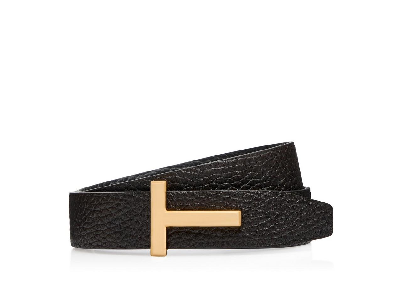 GRAIN LEATHER T ICON BELT image number 0