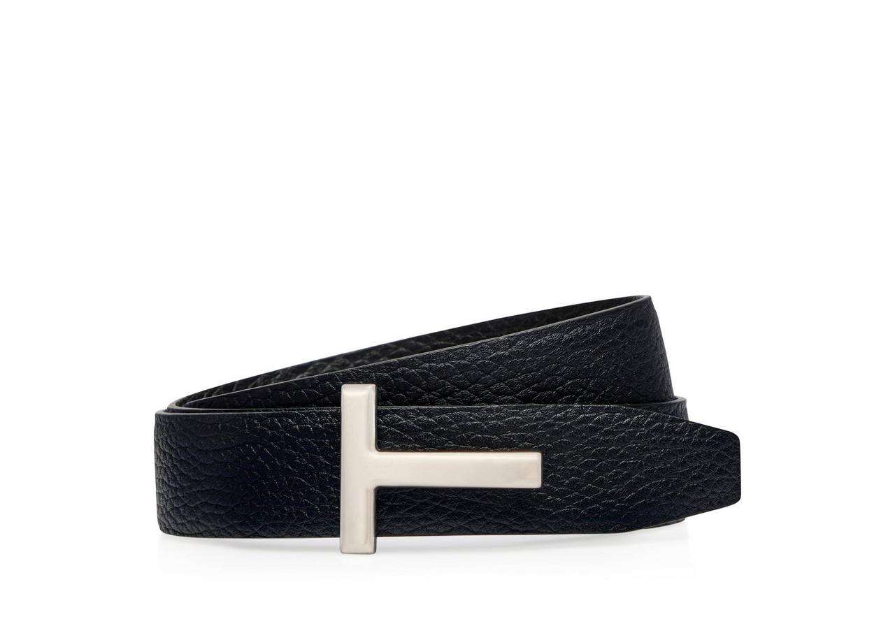 GRAIN LEATHER T ICON BELT image number 0