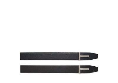 GRAIN LEATHER RIDGE BUCKLE T BELT | Tom Ford Fashion