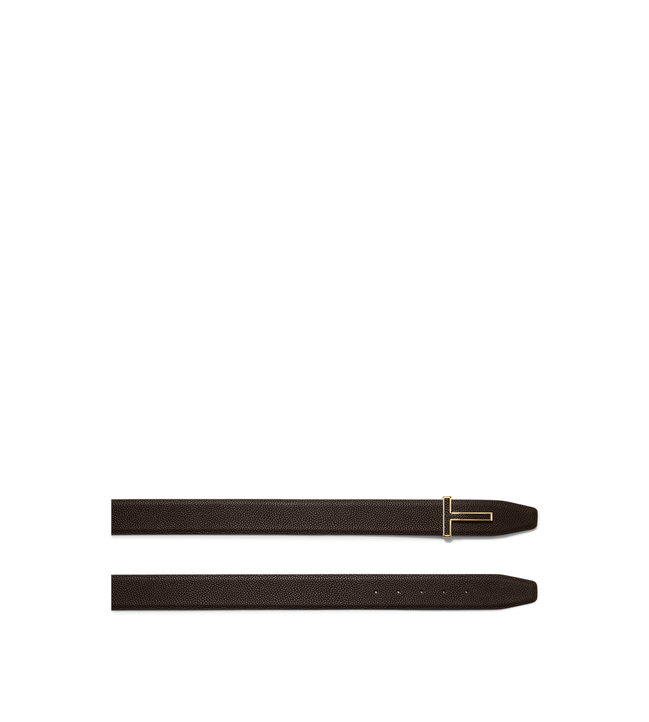 GRAIN LEATHER INSERT BUCKLE T BELT image number 1