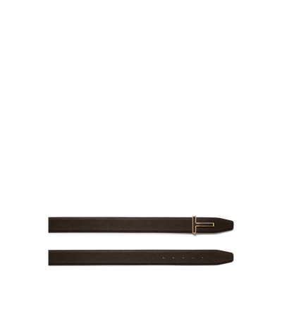 GRAIN LEATHER INSERT BUCKLE T BELT image number 1