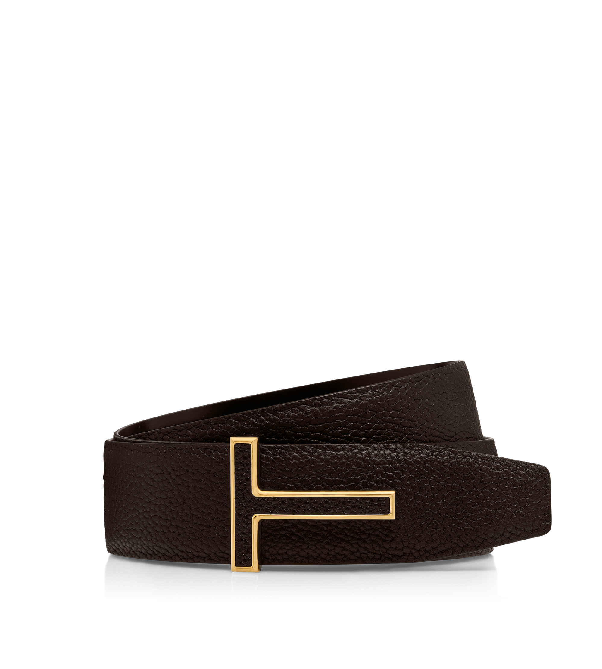 GRAIN LEATHER INSERT BUCKLE T BELT&nbsp;