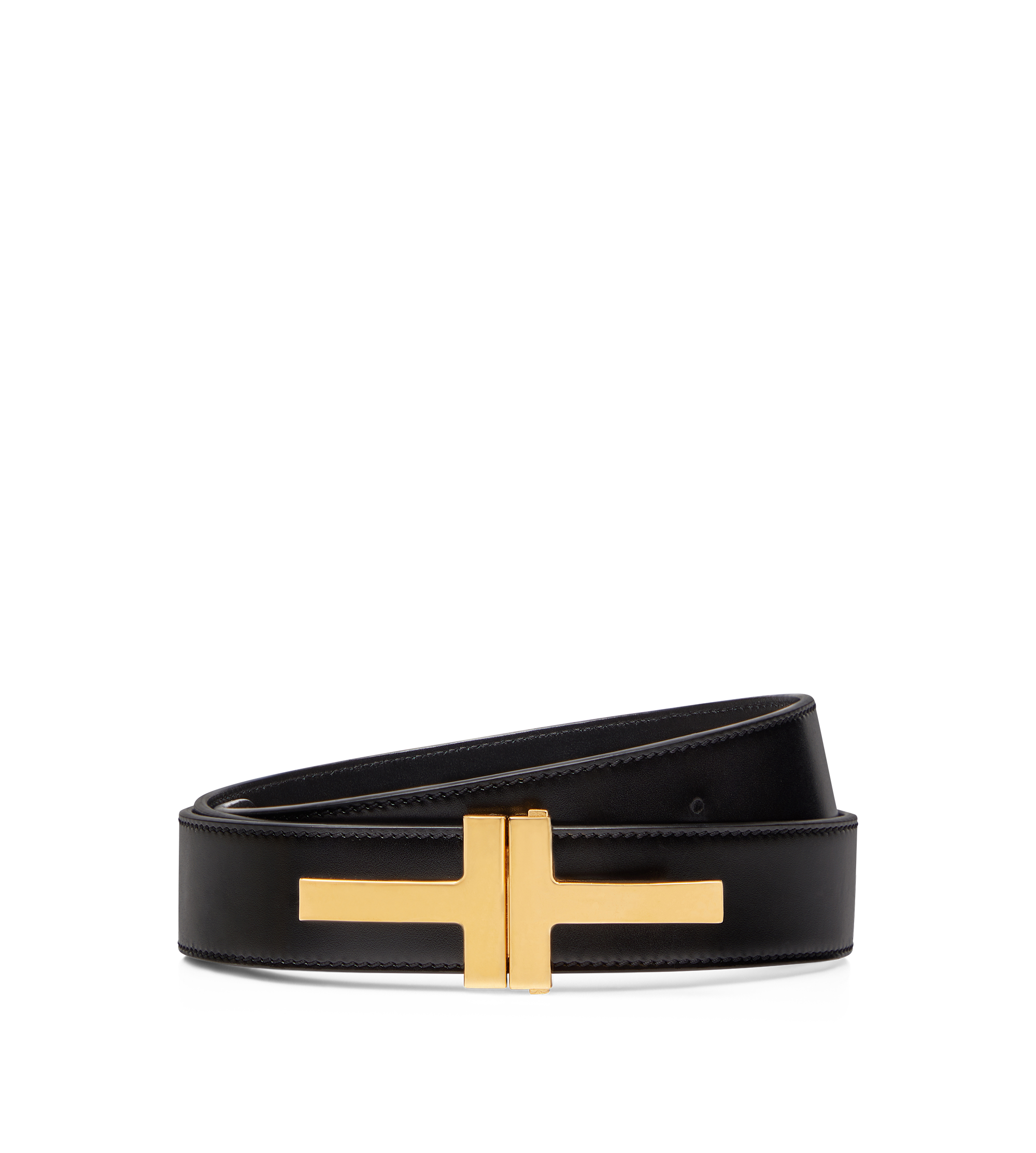 Logo woven leather belt in brown - Tom Ford