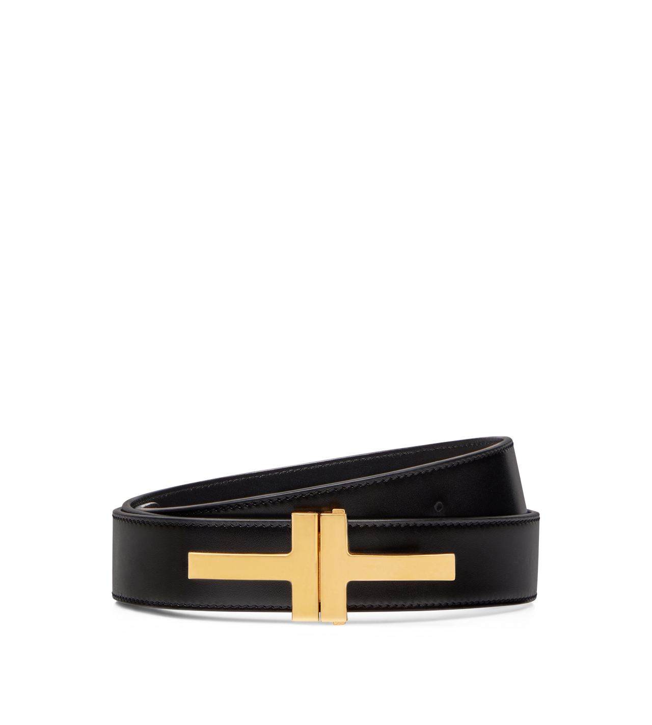 SMOOTH LEATHER DOUBLE T BELT image number 0