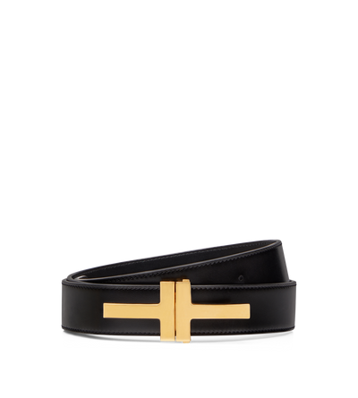 SMOOTH LEATHER DOUBLE T BELT image number 0