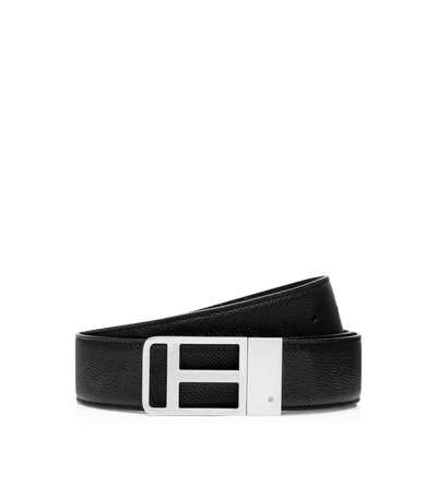 SMALL GRAIN LEATHER FRAMED T BELT image number 2