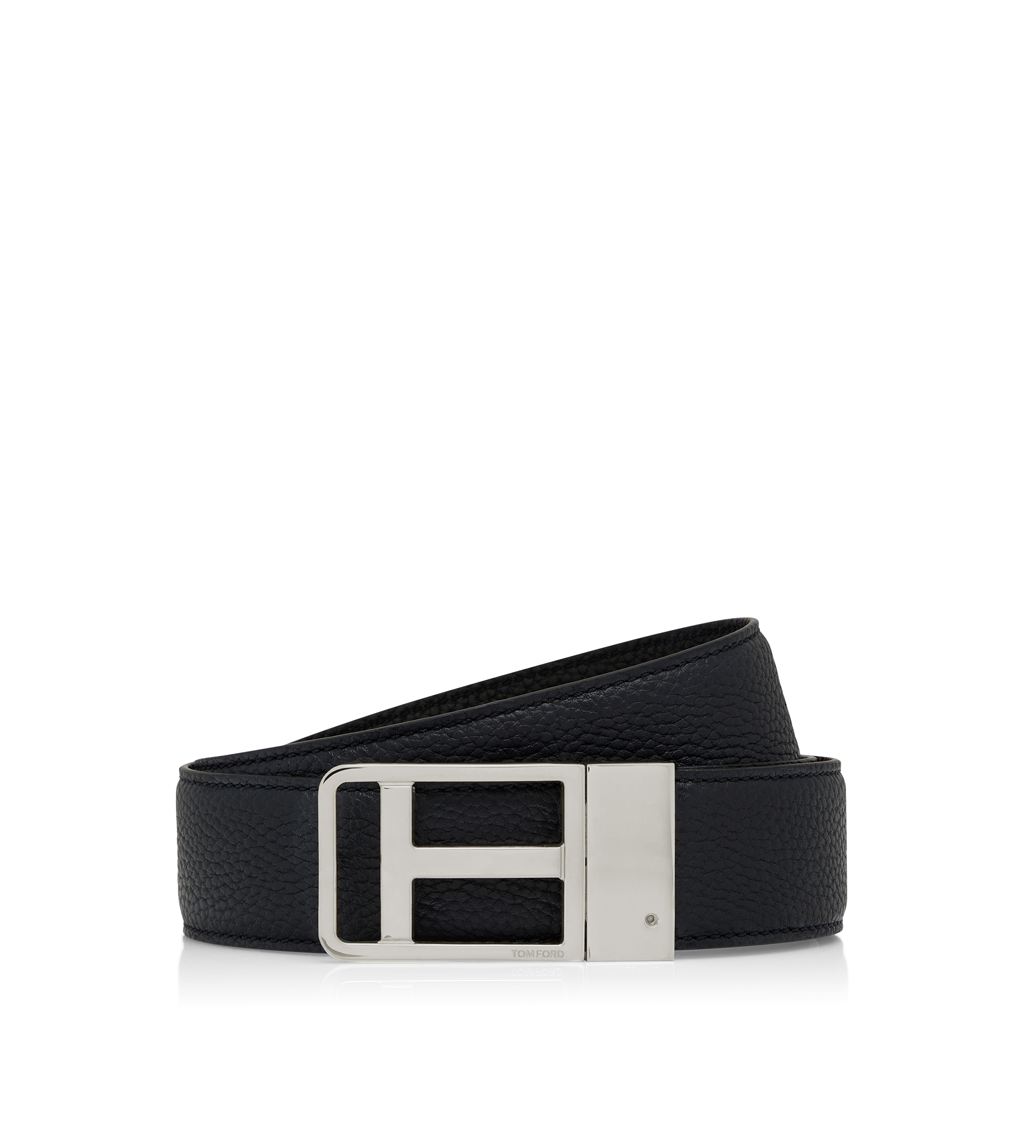 GRAIN LEATHER FRAMED T BELT