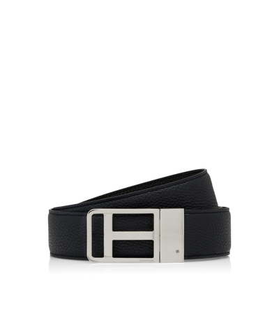 GRAIN LEATHER FRAMED T BELT