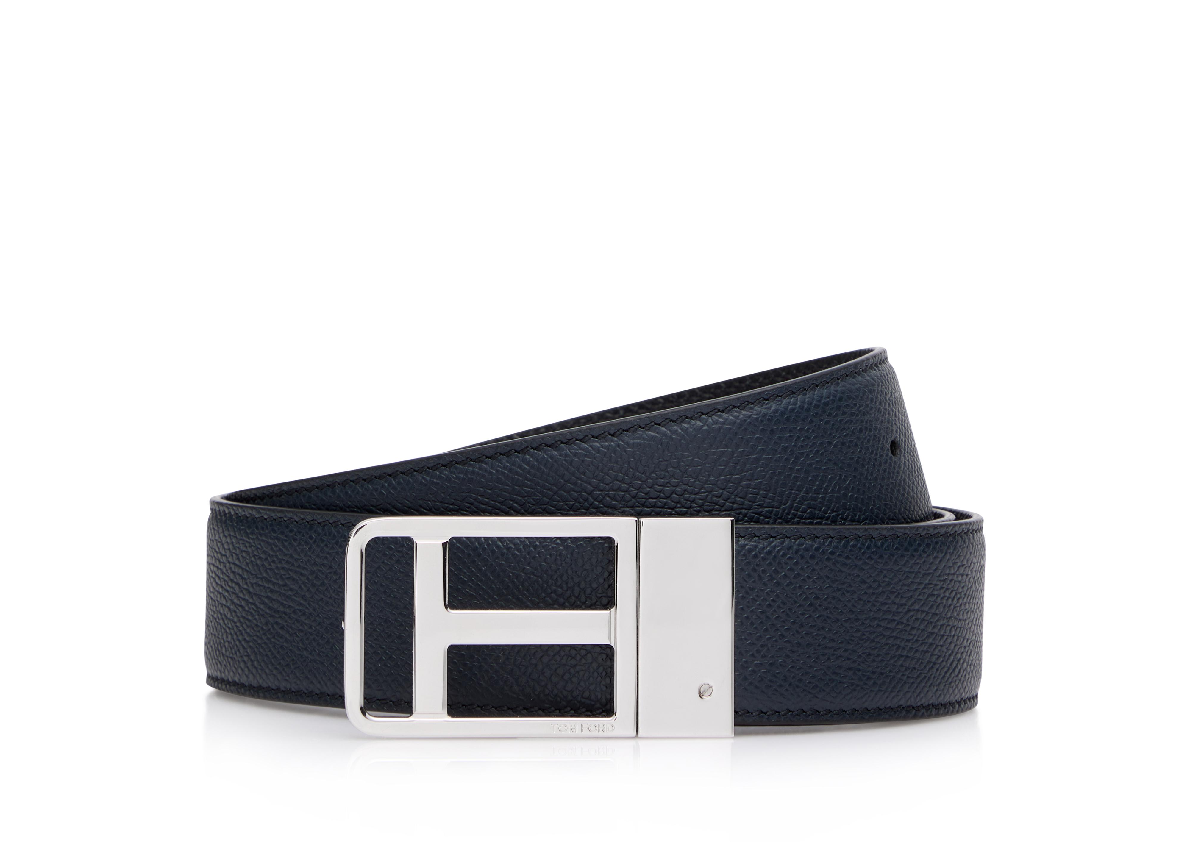 Burberry Slide Buckle Reversible Leather Belt on SALE