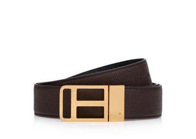 Leather belt with framed double cheap g