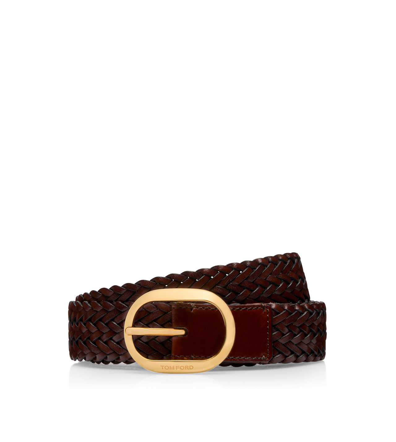 WOVEN LEATHER OVAL BELT image number 0