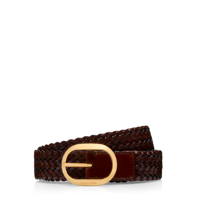 WOVEN LEATHER OVAL BELT