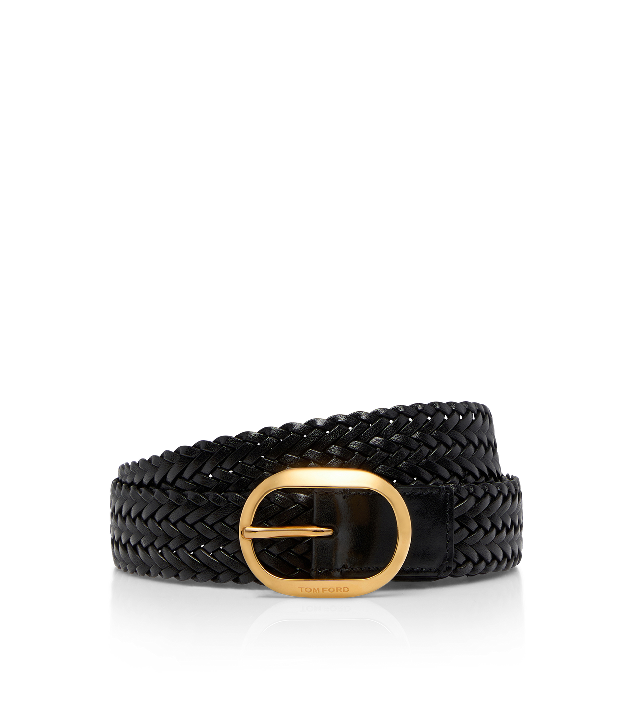 WOVEN LEATHER OVAL BELT image number 0