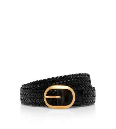 WOVEN LEATHER OVAL BELT