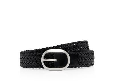 WOVEN LEATHER OVAL BELT image number 0