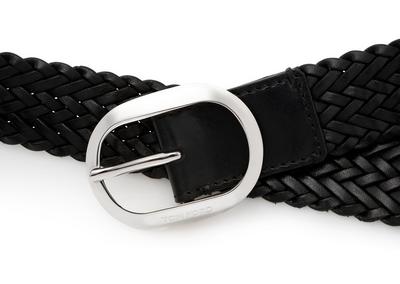 WOVEN LEATHER OVAL BELT image number 2