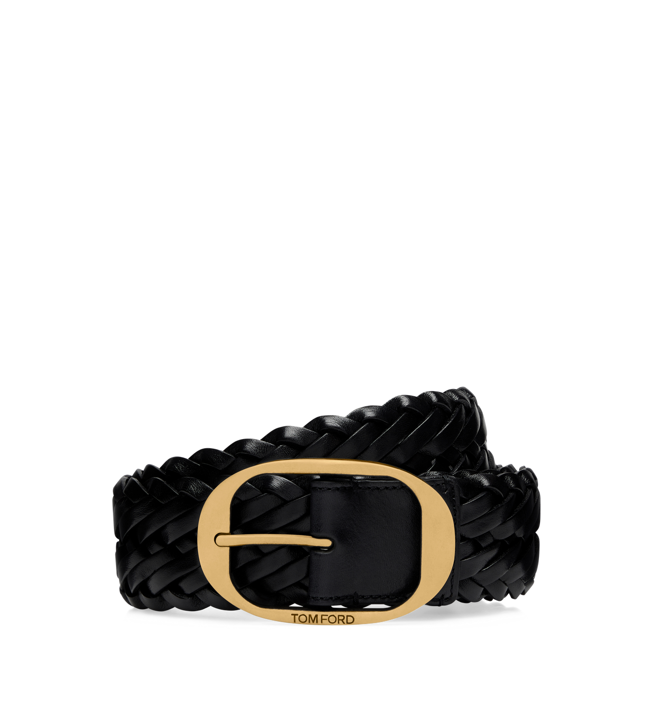 WOVEN LEATHER OVAL BELT image number 0