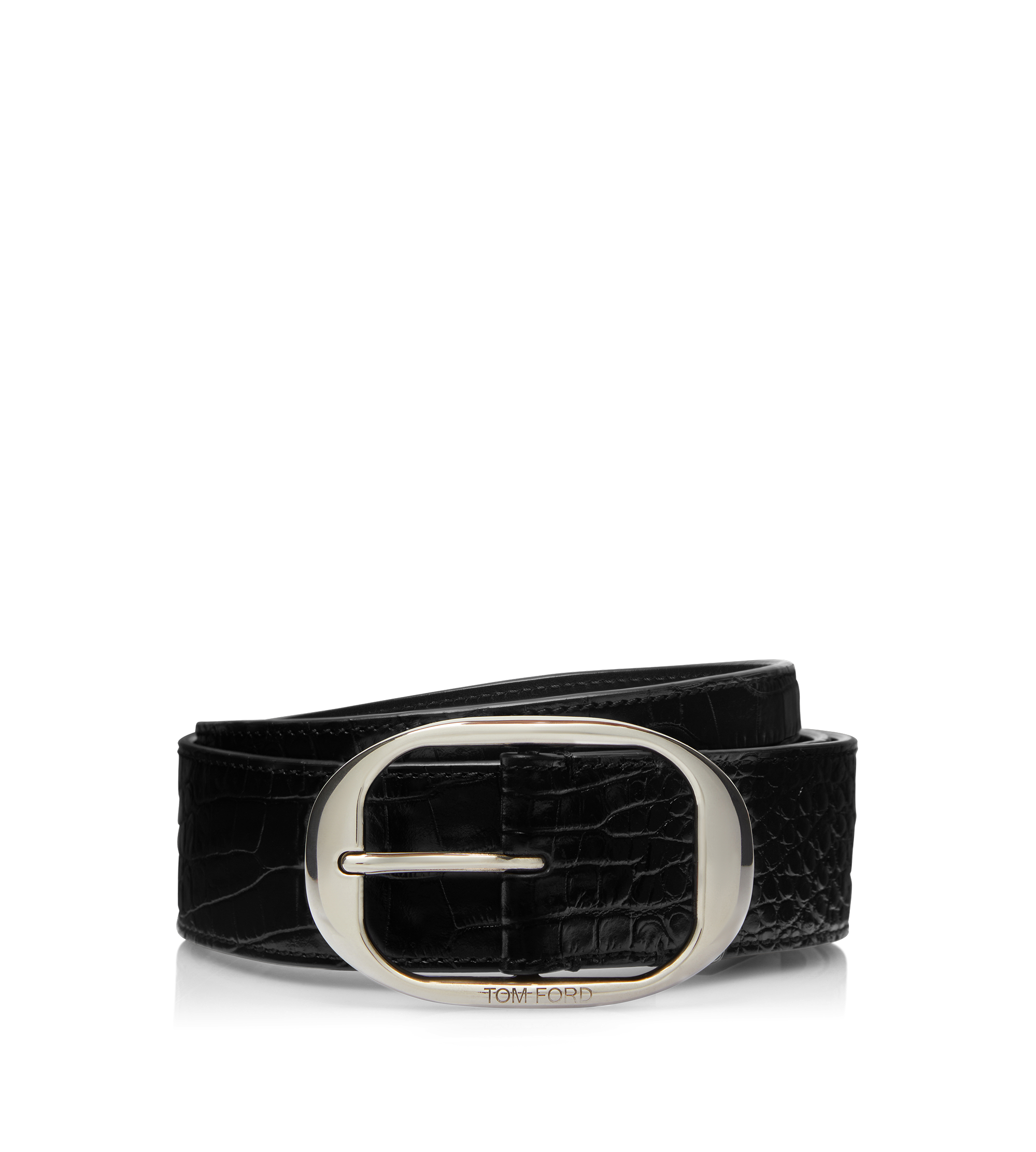 PRINTED ALLIGATOR OVAL BELT