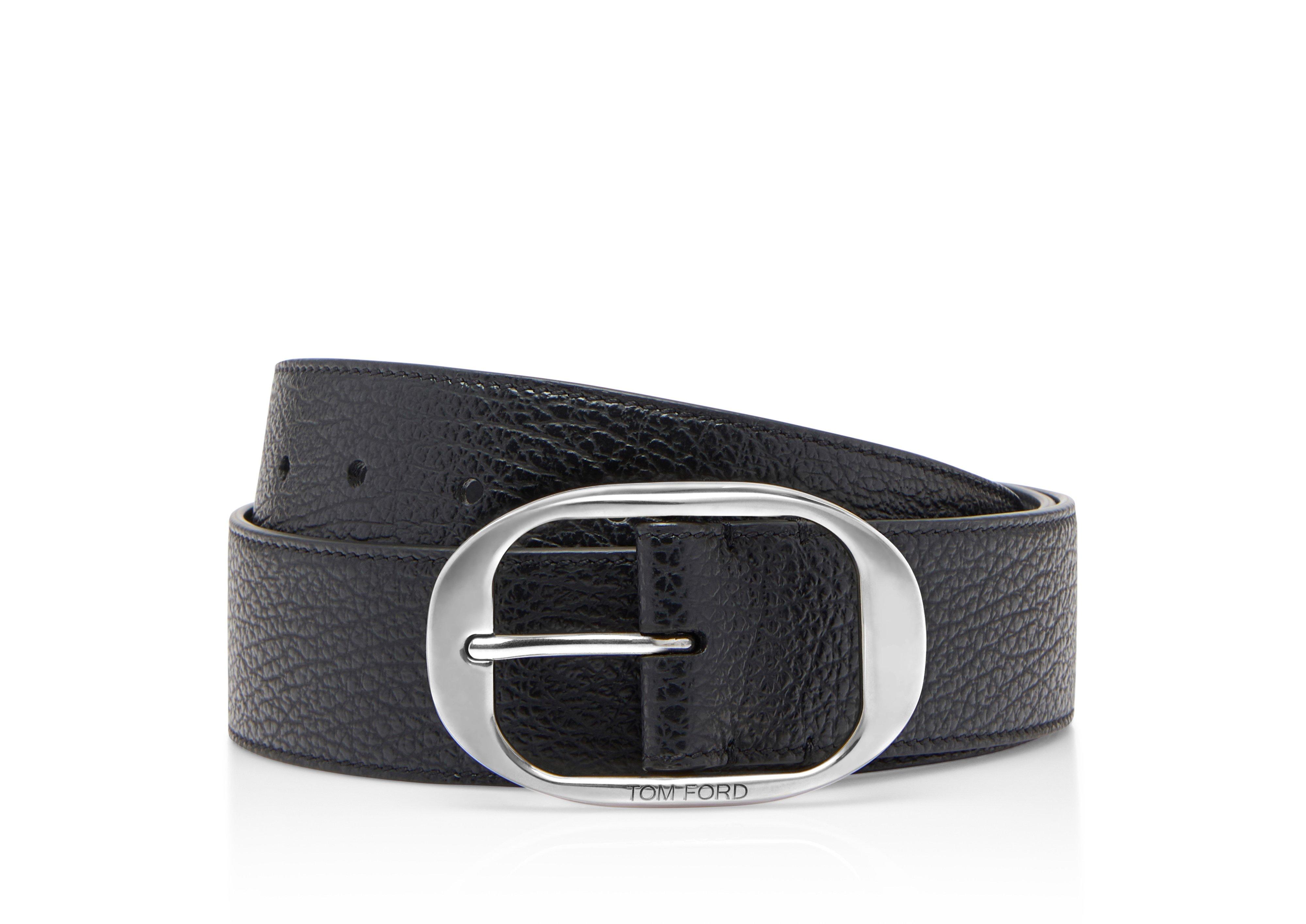 GRAIN LEATHER OVAL BELT | TOM FORD Fashion