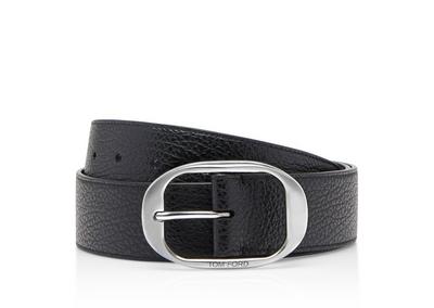 GRAIN LEATHER OVAL BELT
