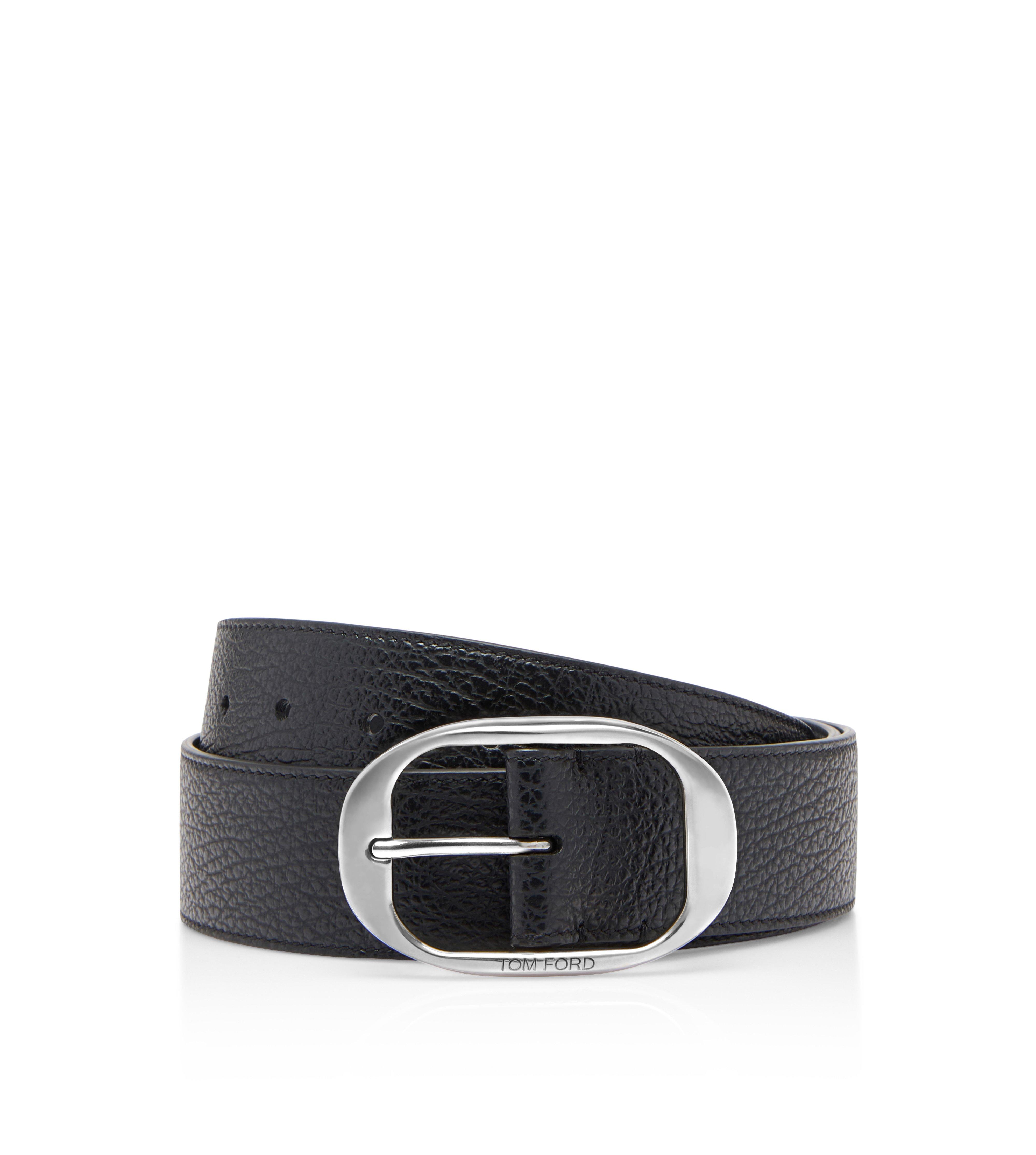CEINTURE OVALE EN CUIR FLEUR
