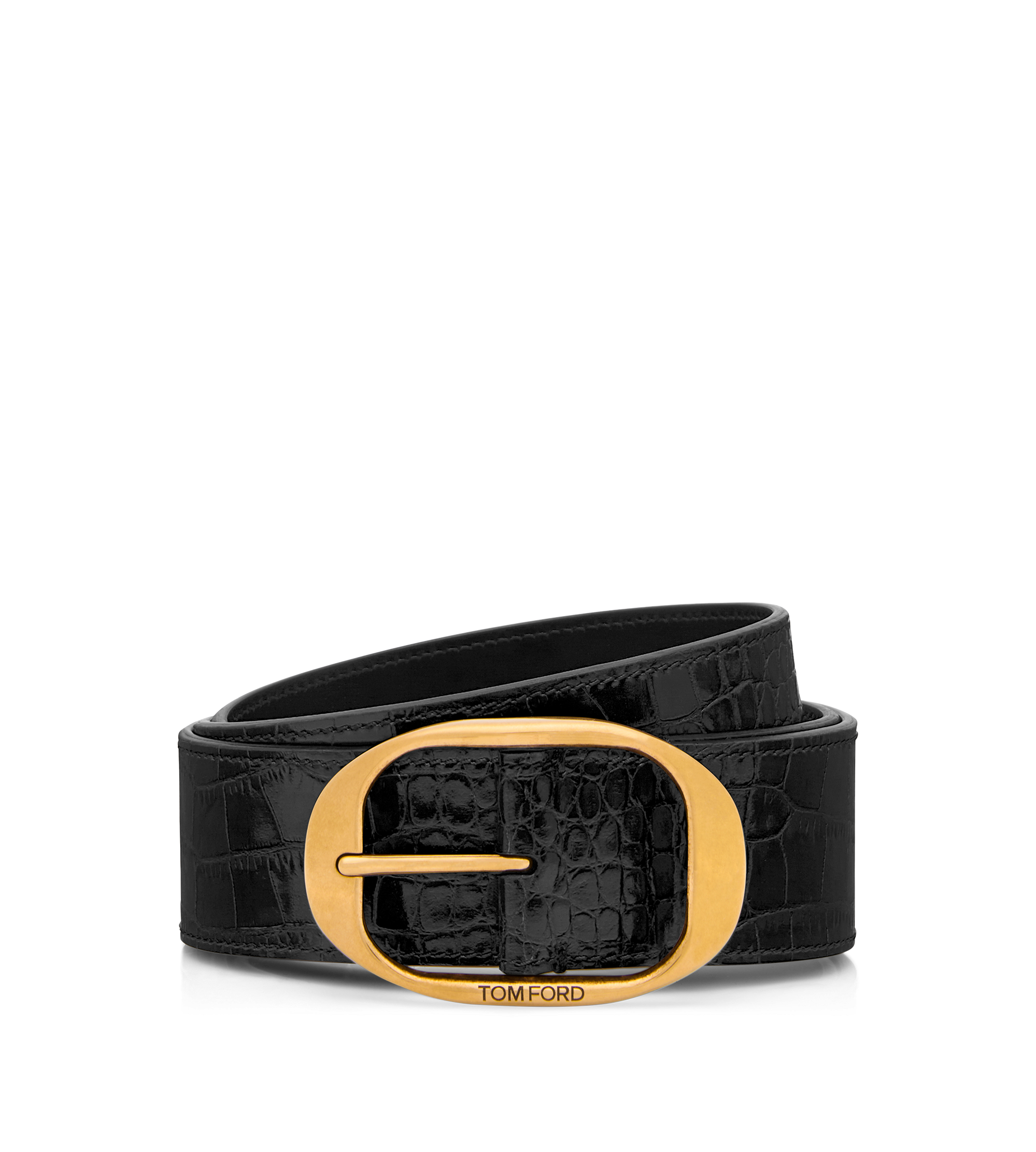 PRINTED CROC OVAL BUCKLE BELT