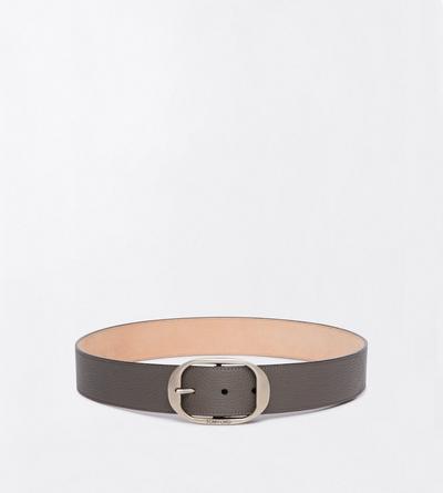TOM FORD LEATHER BLACK GRAIN LEATHER OVAL BUCKLE BELT