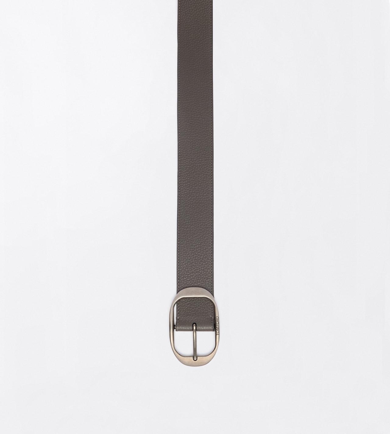 TOM FORD LEATHER BLACK GRAIN LEATHER OVAL BUCKLE BELT