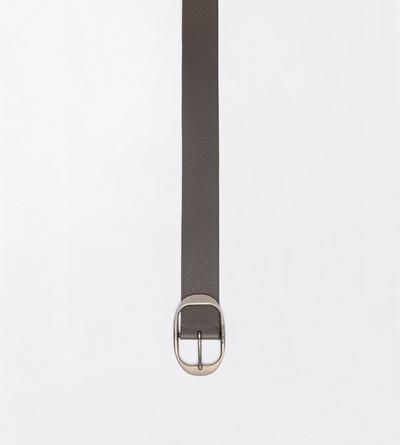 TOM FORD LEATHER BLACK GRAIN LEATHER OVAL BUCKLE BELT