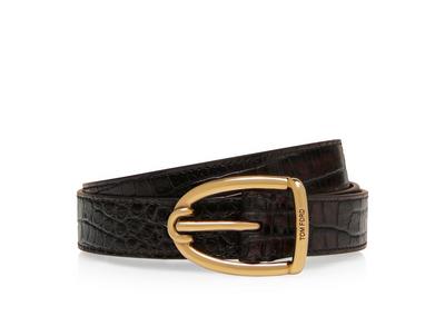 PRINTED ALLIGATOR ANGLED BUCKLE BELT image number 0