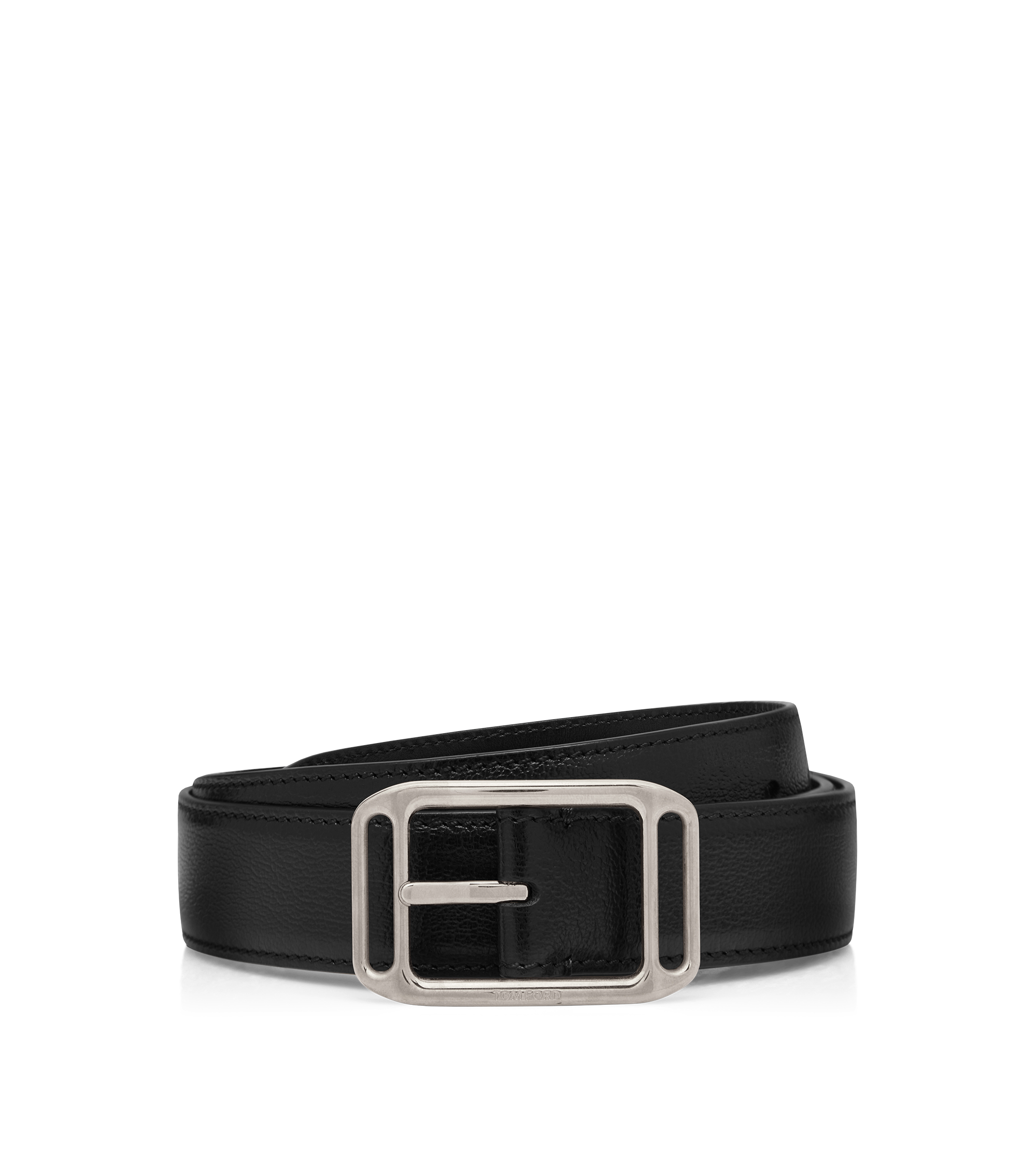 PRINTED LEATHER SQUARE STADIUM BELT