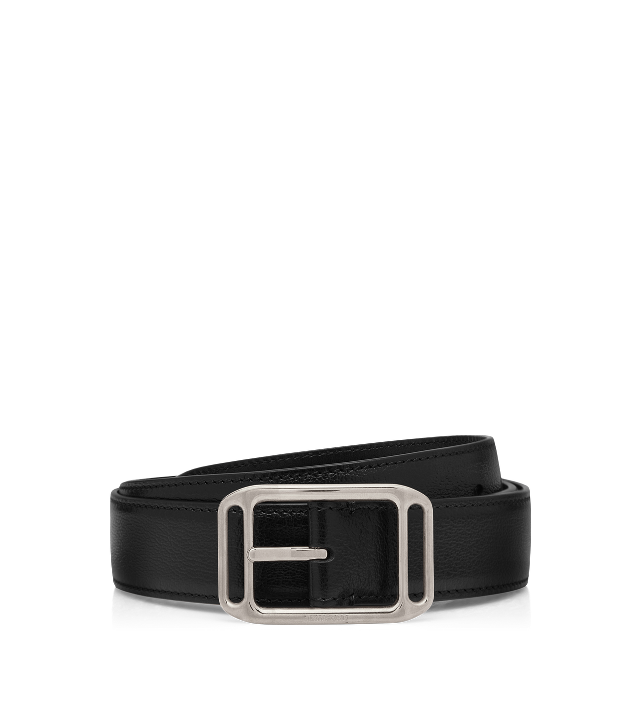PRINTED LEATHER SQUARE STADIUM BELT image number 0