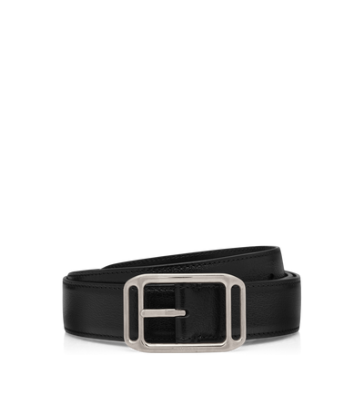 PRINTED LEATHER SQUARE STADIUM BELT image number 0