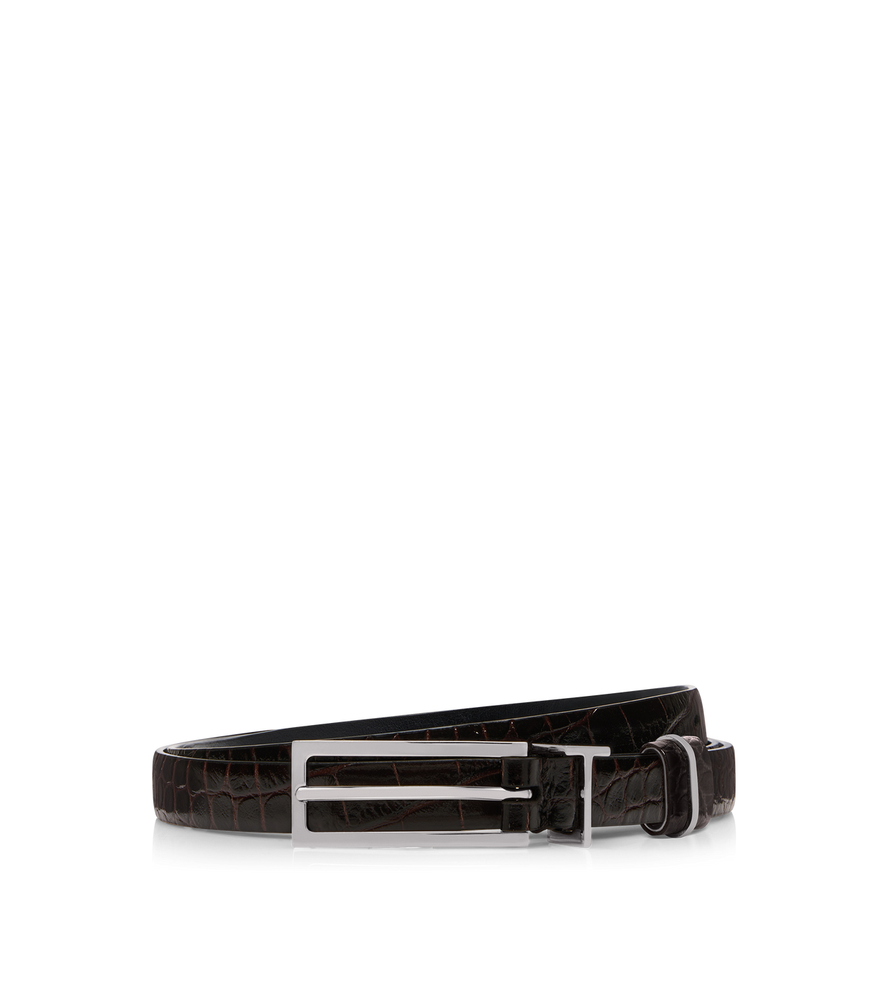 PRINTED CROC METAL T LOOP BELT image number 0