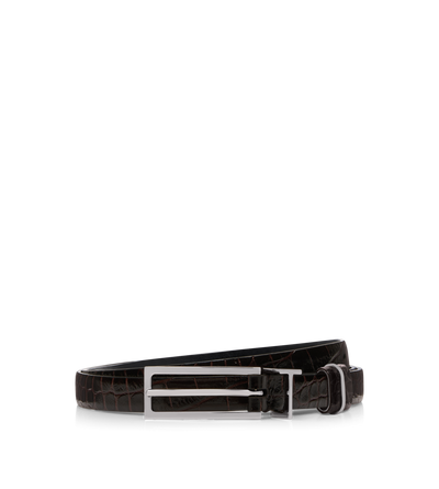 PRINTED CROC METAL T LOOP BELT image number 0