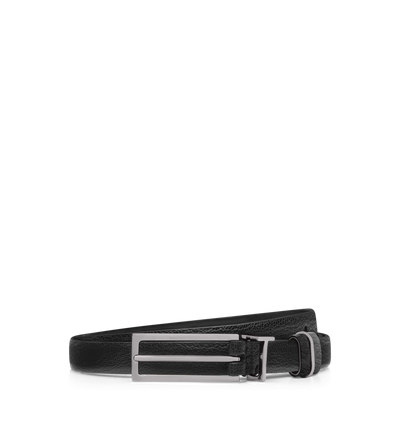 SUPPLE GRAIN LEATHER METAL T LOOP BELT image number 0