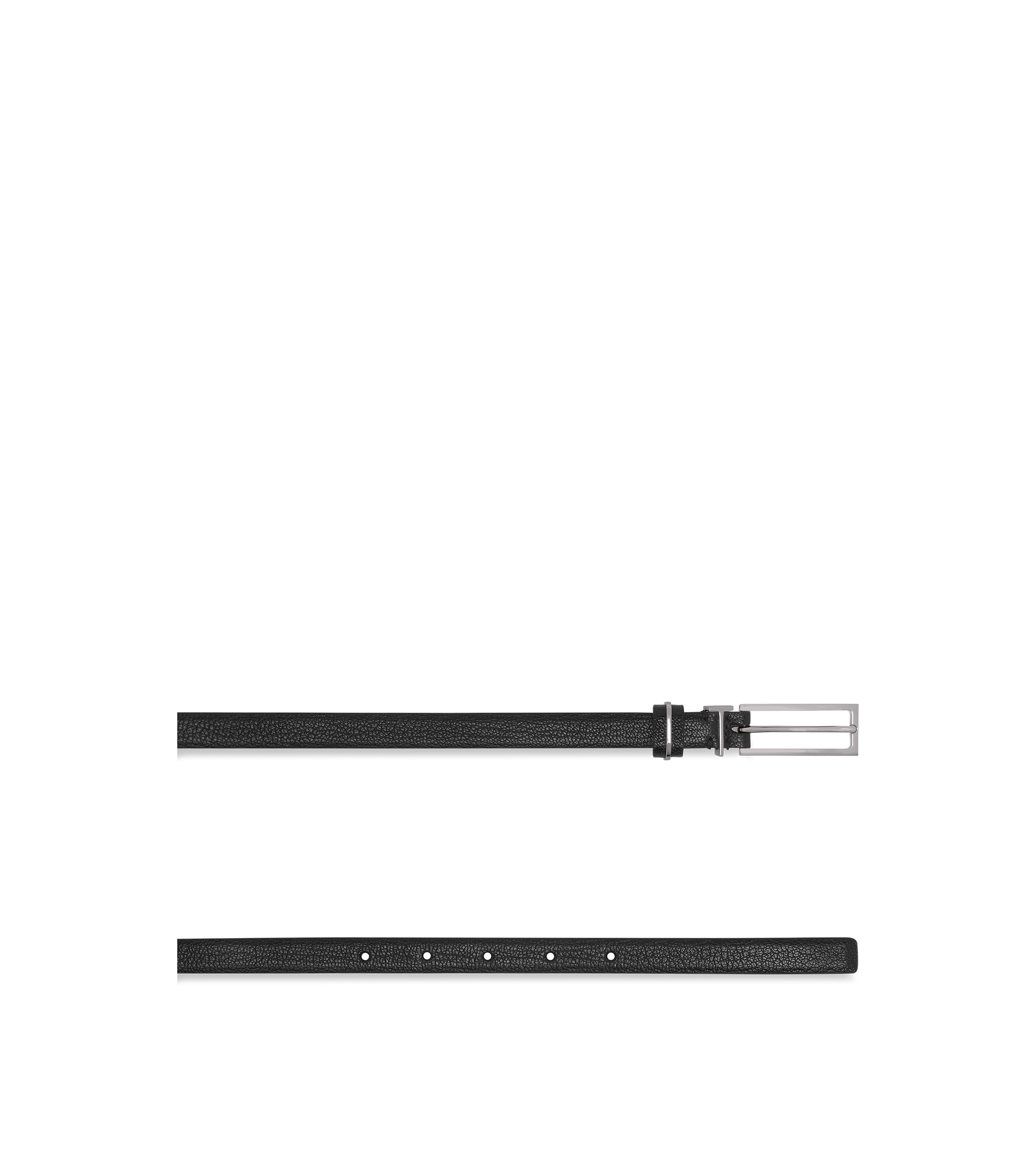 SUPPLE GRAIN LEATHER METAL T LOOP BELT