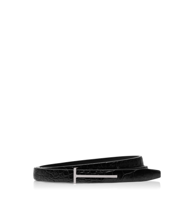 PRINTED CROC SLIM T BELT image number 0