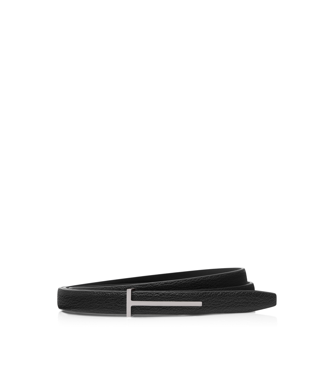 SUPPLE GRAIN LEATHER SLIM T BELT image number 0