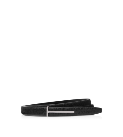 SUPPLE GRAIN LEATHER SLIM T BELT image number 0