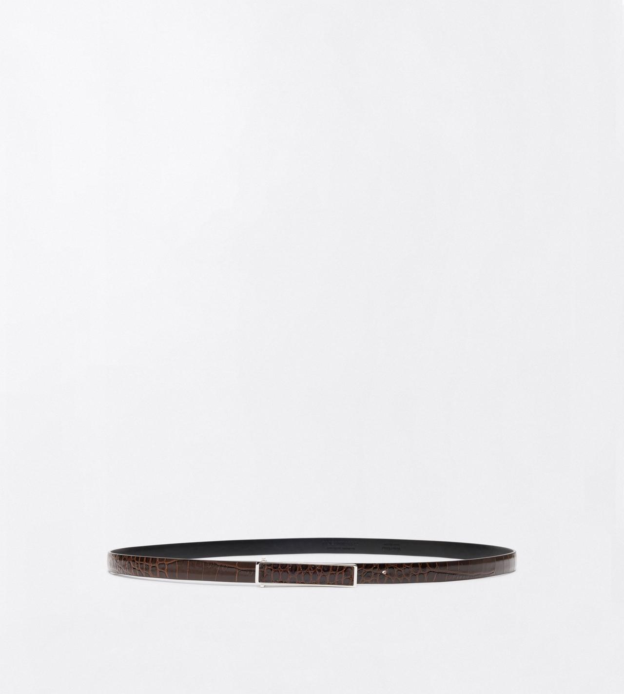 TOM FORD LEATHER CHOCOLATE SOFT PRINTED CROC LEATHER INSERT BELT
