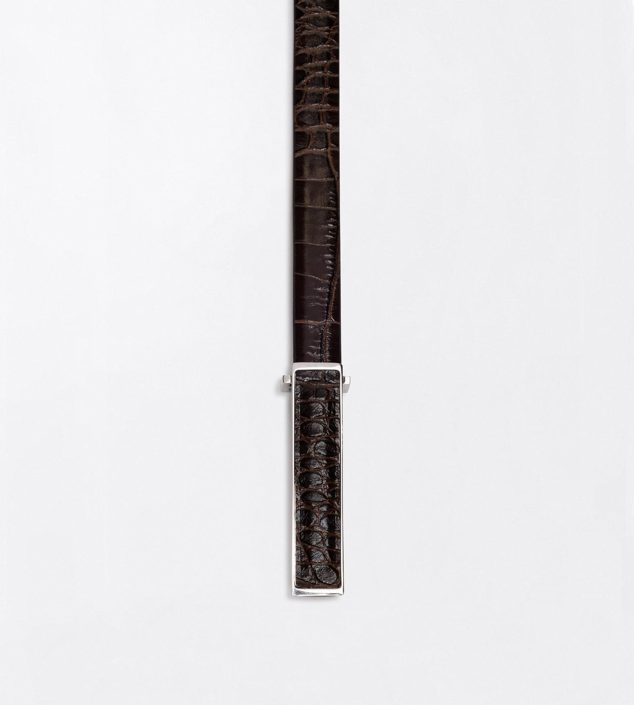 TOM FORD LEATHER CHOCOLATE SOFT PRINTED CROC LEATHER INSERT BELT