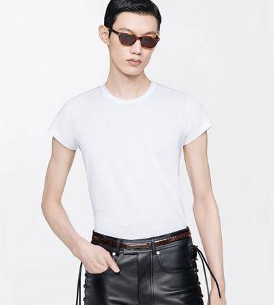 TOM FORD LEATHER CHOCOLATE SOFT PRINTED CROC LEATHER INSERT BELT