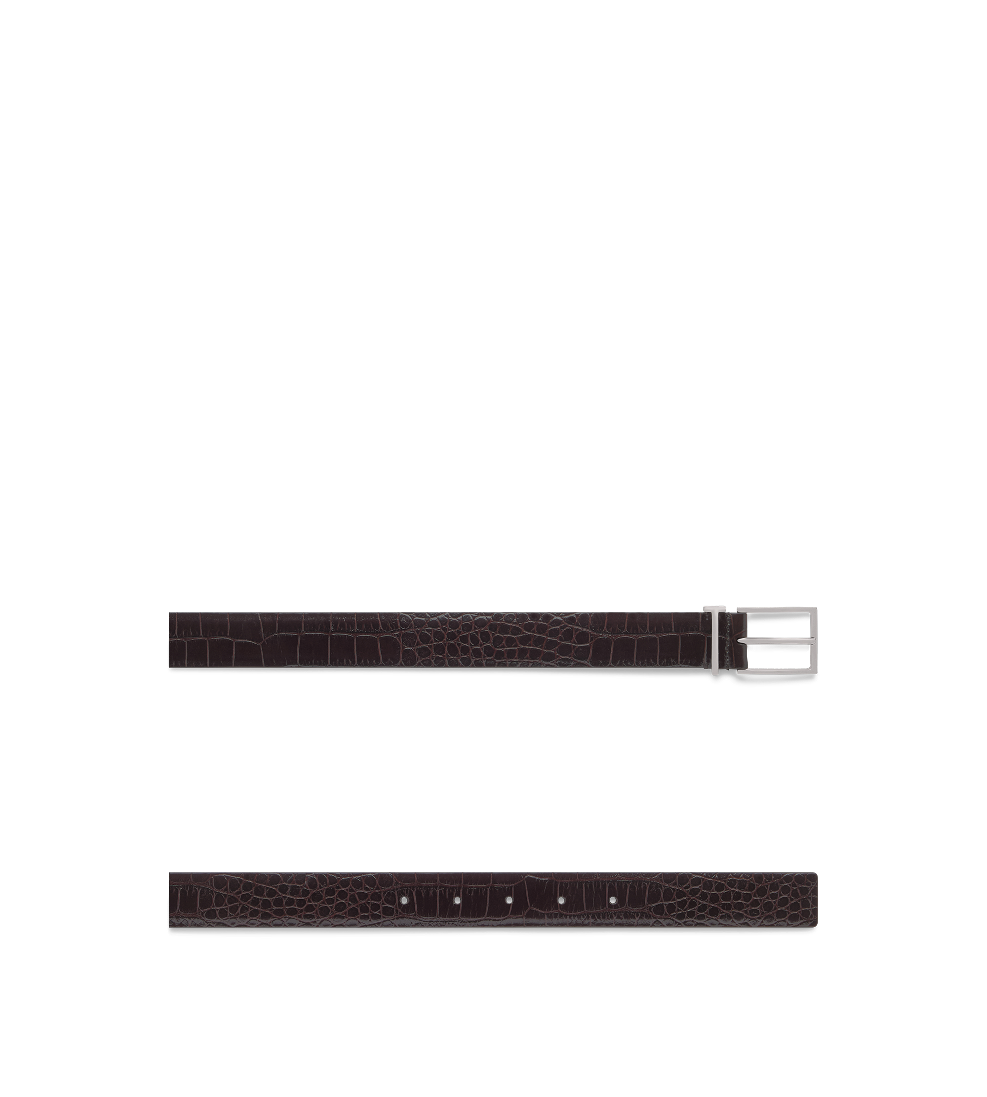 CINTUR&Oacute;N DE COCODRILO ESTAMPADO CON TRABILLA EN FORMA DE T